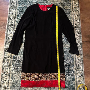 Women's Positive Attitude Dress Size 14 Black with Leopard Print Clearance